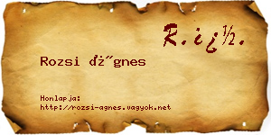 Rozsi Ágnes névjegykártya