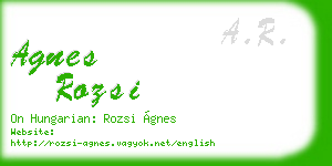 agnes rozsi business card